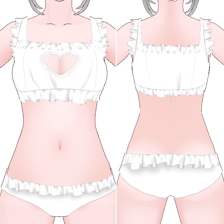 【VRoid用】フリルハートランジェリー 8色セット