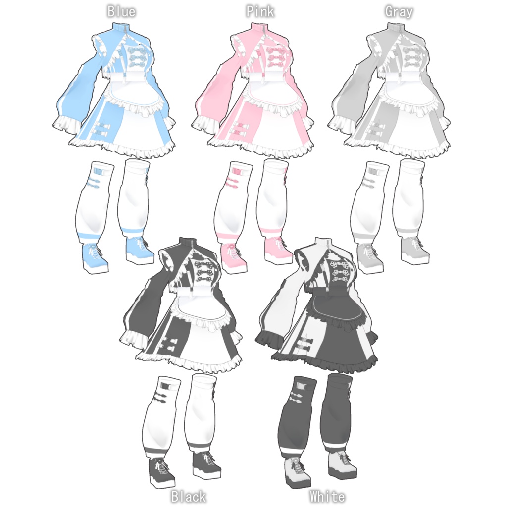 【VRoid用】中華風ジャージメイドセット