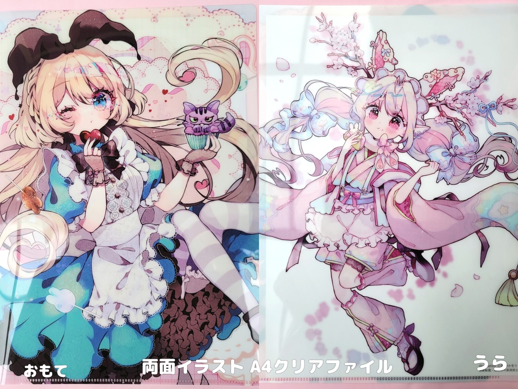 ★完売御礼「両面イラストA4クリアファイル『バレンタインアリス ／ ゆめかわ🌸桜の精霊さん』」〈再販無し〉