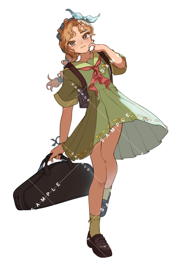 立ち絵 全身/セーラー服/女の子【表情差分8種】