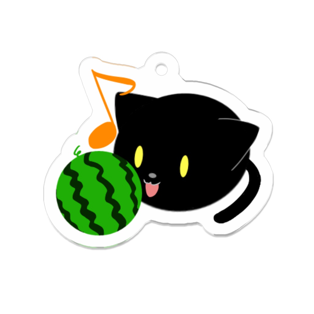 ねこもちキーホルダー（スイカ）