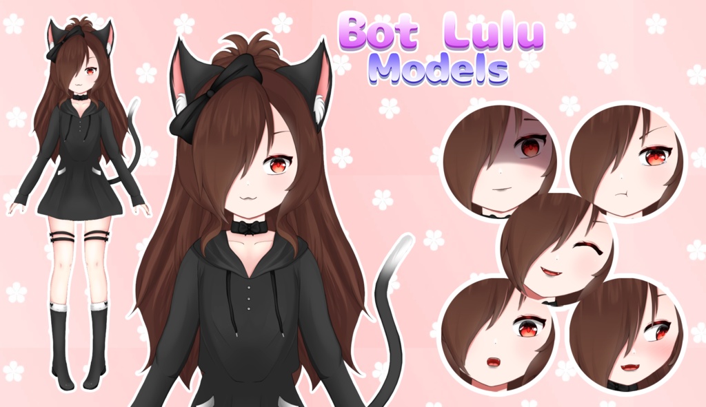 Cute Cat Girl Vtuber Model
