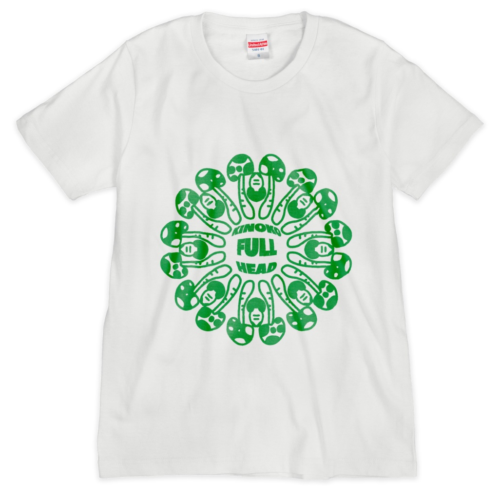 KINOKO FULL HEAD  Tシャツ　緑柄