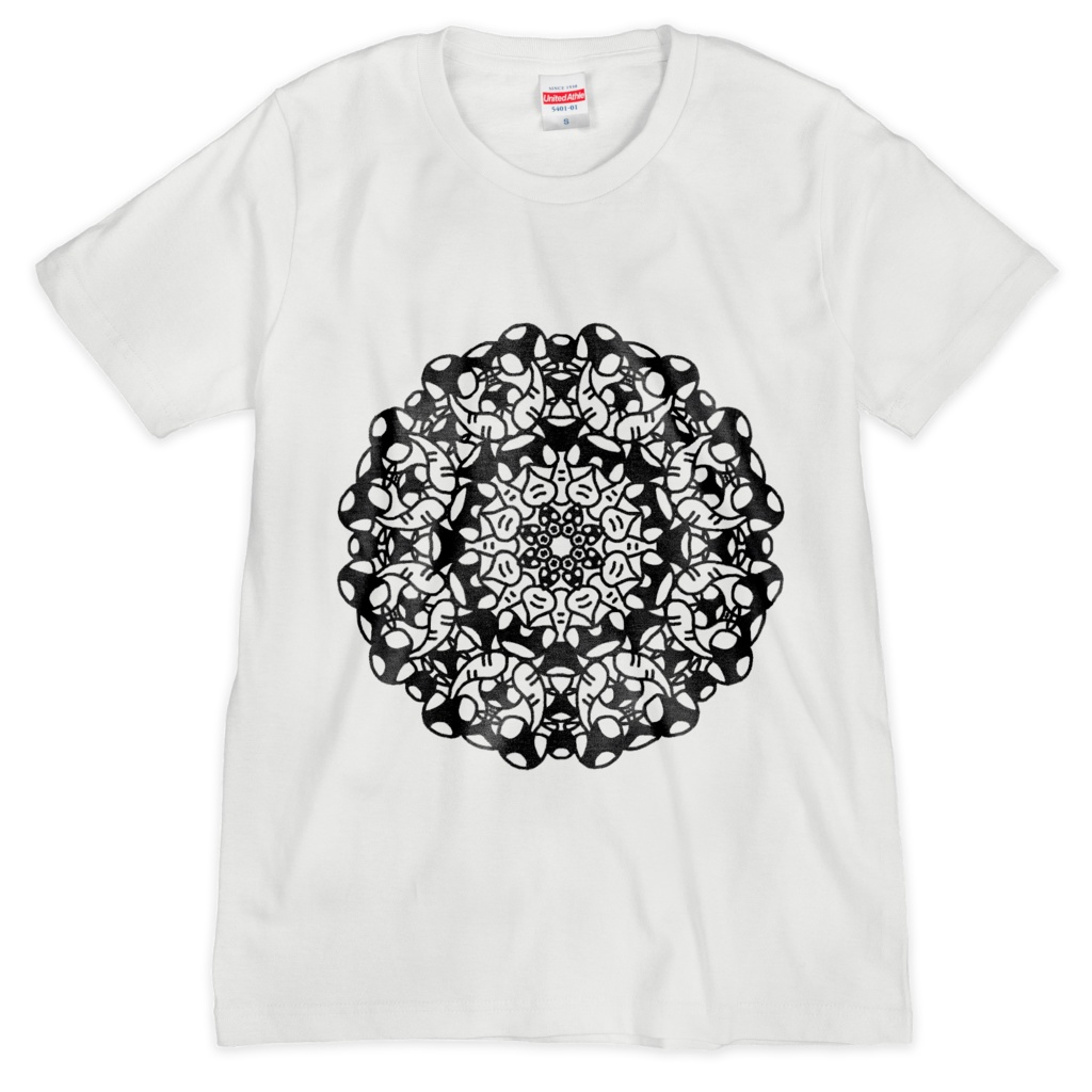 ぐるぐるキノコ Tシャツ　白