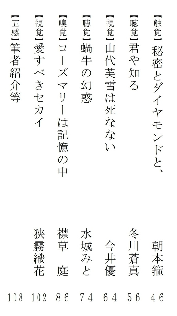 五佳色彩~五感創作アンソロジー~