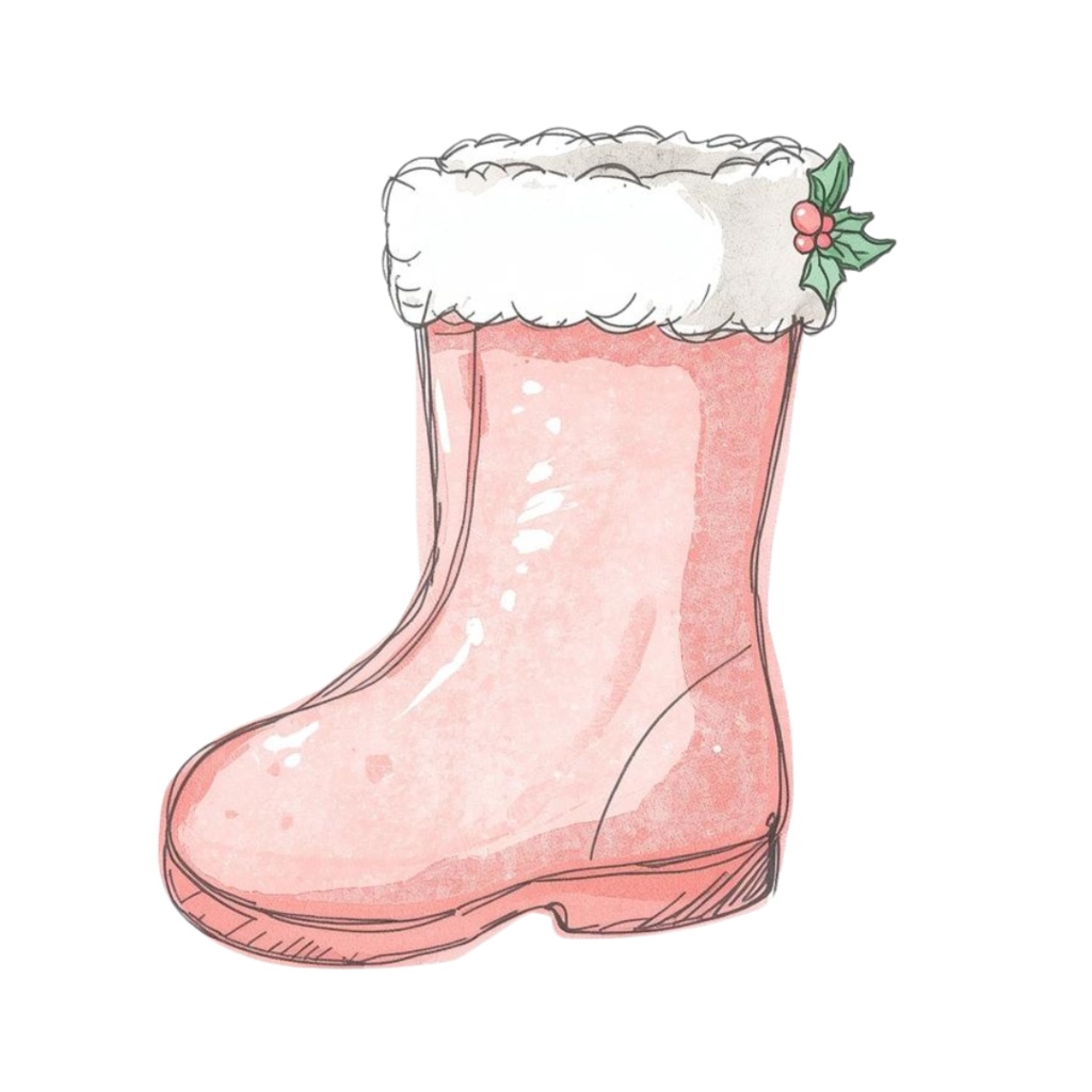 🎄 ピンクガーリー クリスマスクリップアートセット 🎄