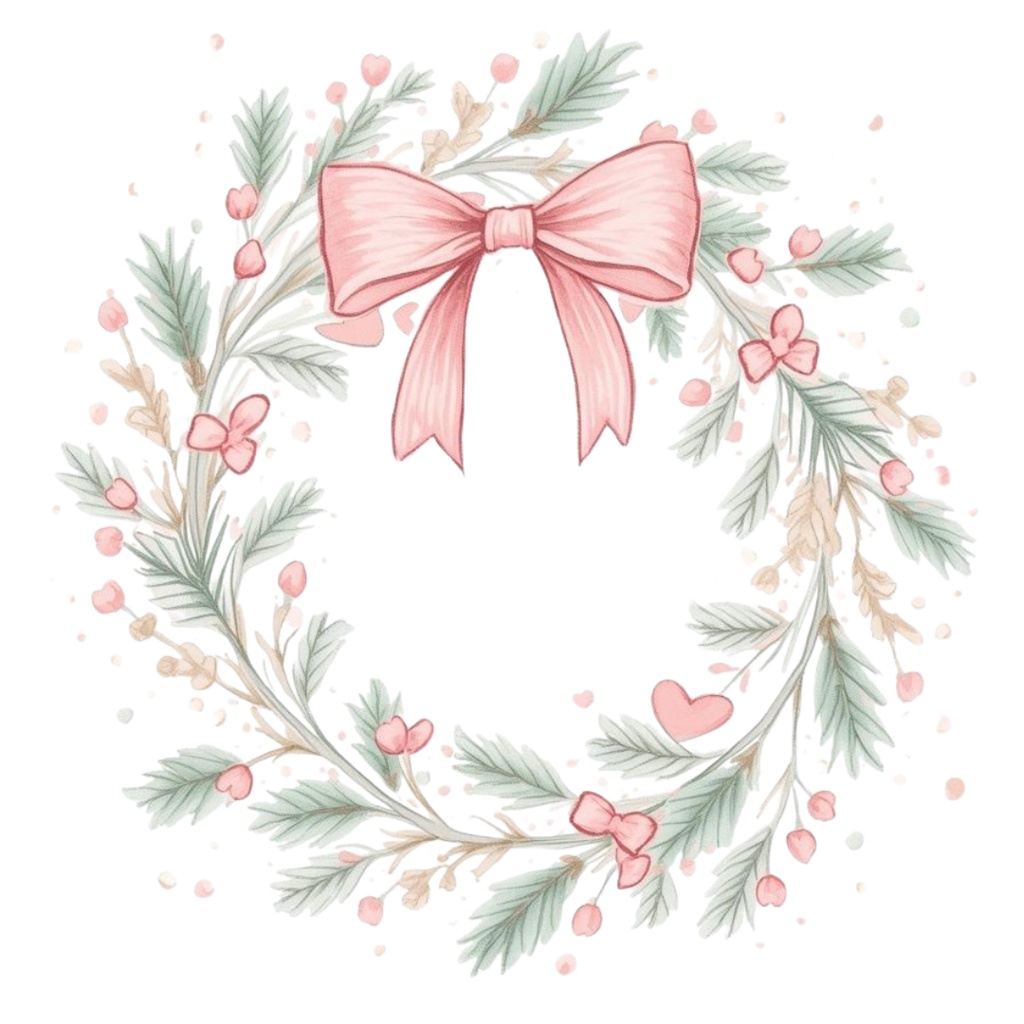 🎄 ピンクガーリー クリスマスクリップアートセット 🎄