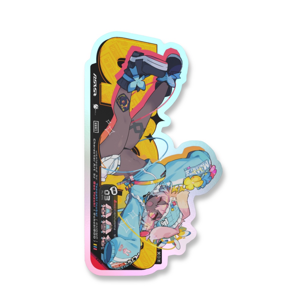 ウルトラピンクちゃん11B号オーロラカドステッカー -Illustration/柚木ガオ先生