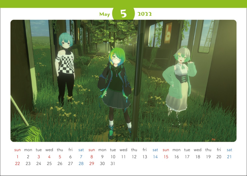 ※販売終了【VRChat 卓上カレンダー(B6サイズ)】 Virtual Days