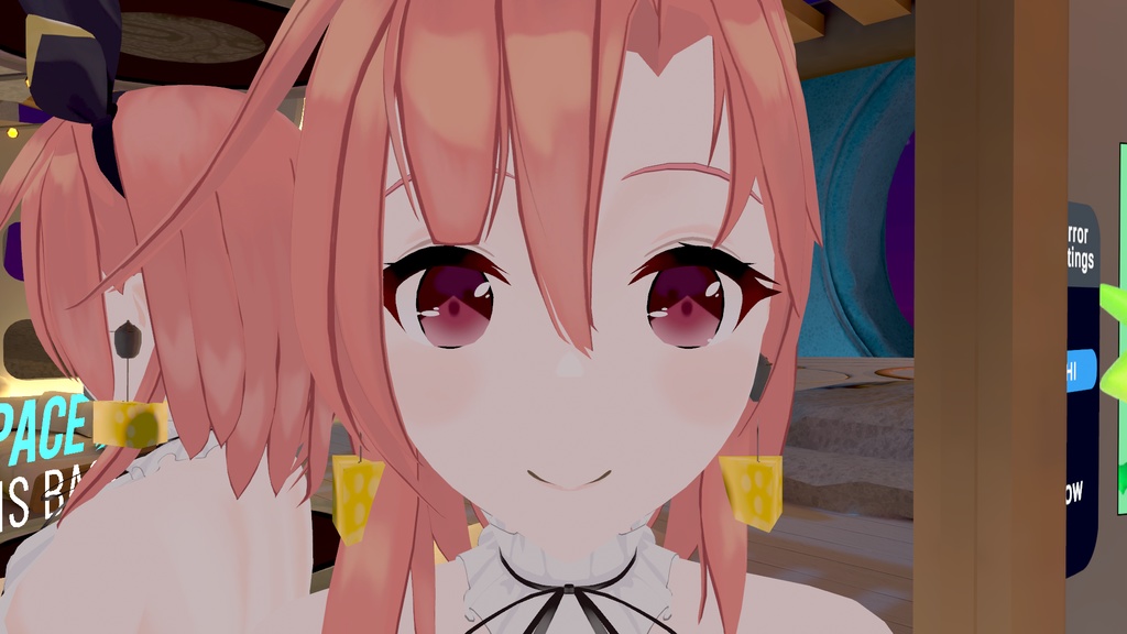 【無料】【VRChat想定】ピアスアクセサリー~ねずみとチーズ~