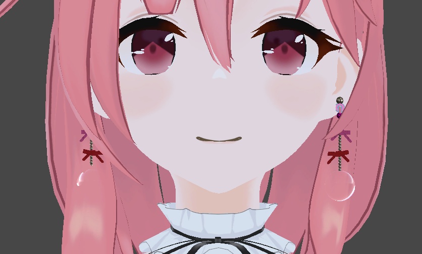 【VRChat想定】ピアスアクセサリー~Wリボン~