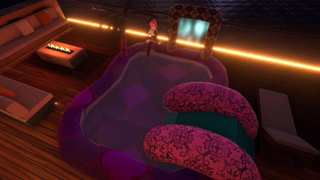 【VRChat想定】まったり喋れる!プールアセット【4人まで着席可】