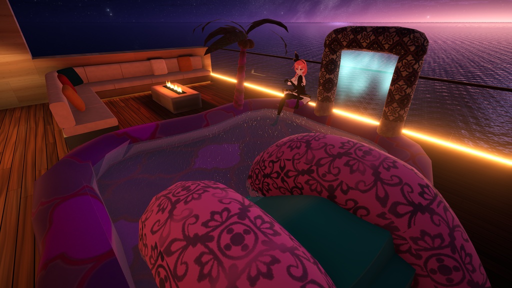 【VRChat想定】まったり喋れる!プールアセット【4人まで着席可】