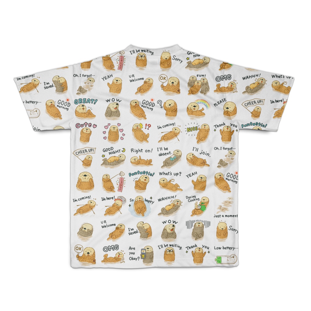 ラッッッコ フルグラフィックTシャツ LINEスタンプ(英語)