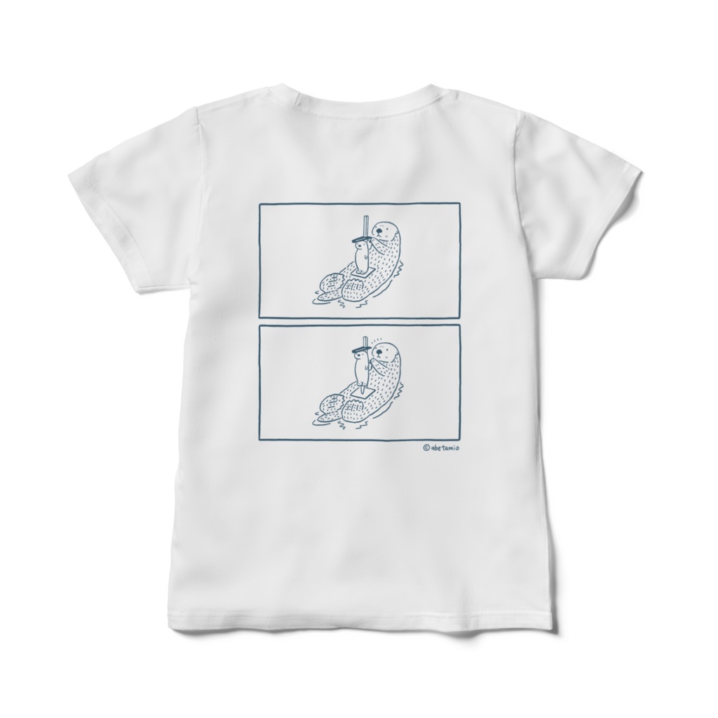 ラッッッコ Tシャツ「カタカナ/2コマ漫画」レディース