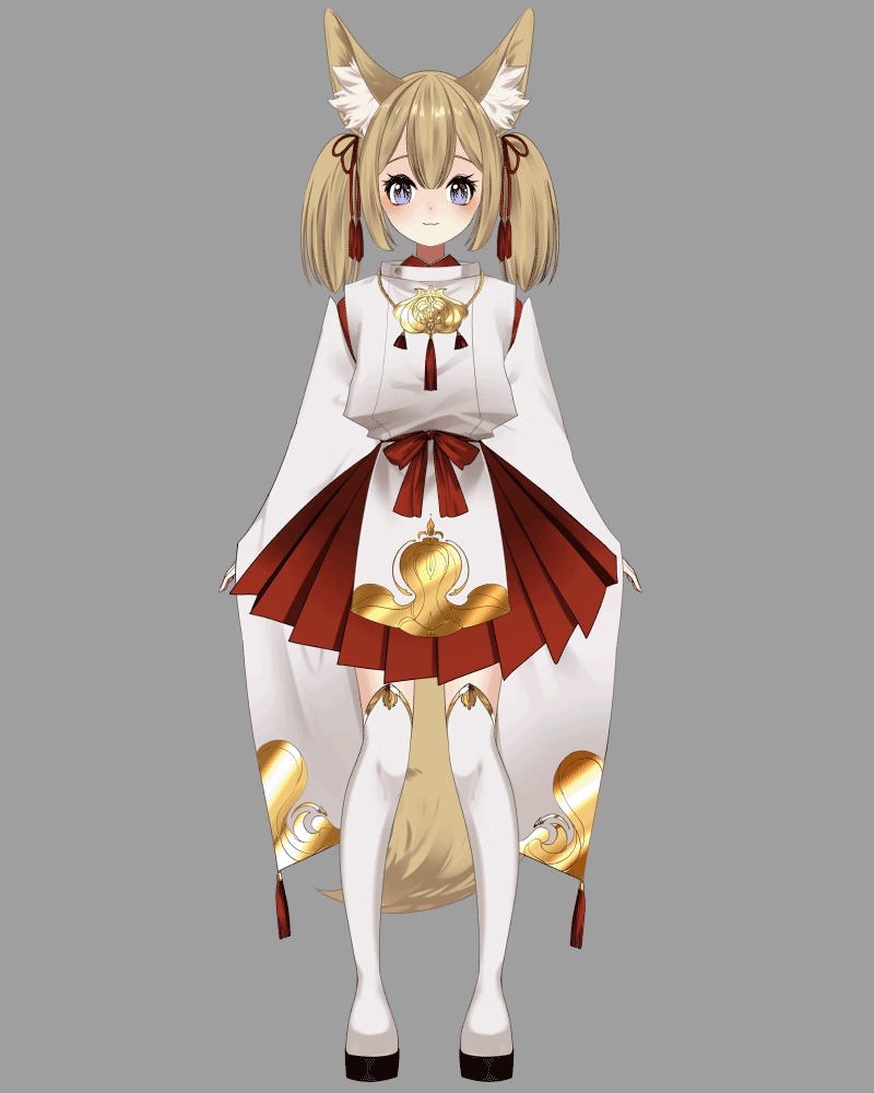 シーグラスアート 狐の女の子♪〜レッドver.〜