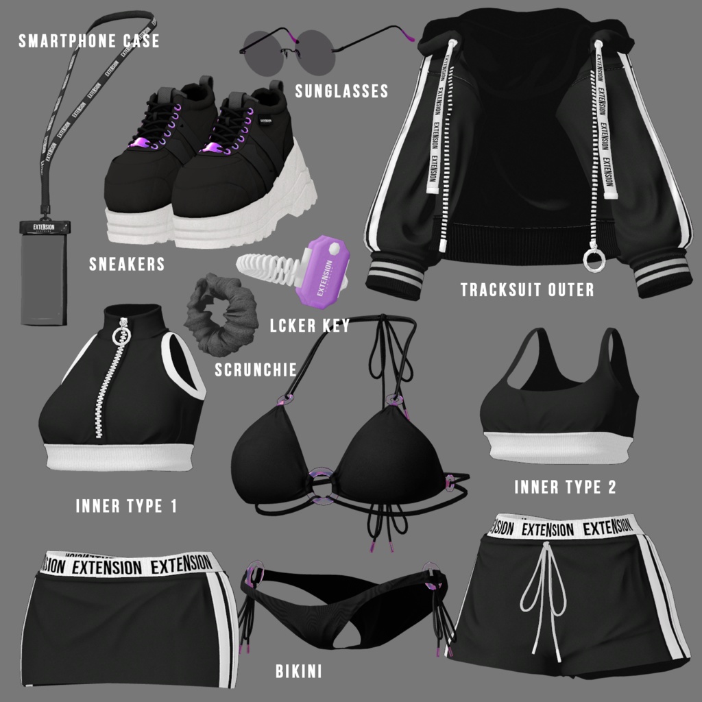 EXTENSION CLOTHING『BIKINI & TRACK』 For Shinra💜🏝