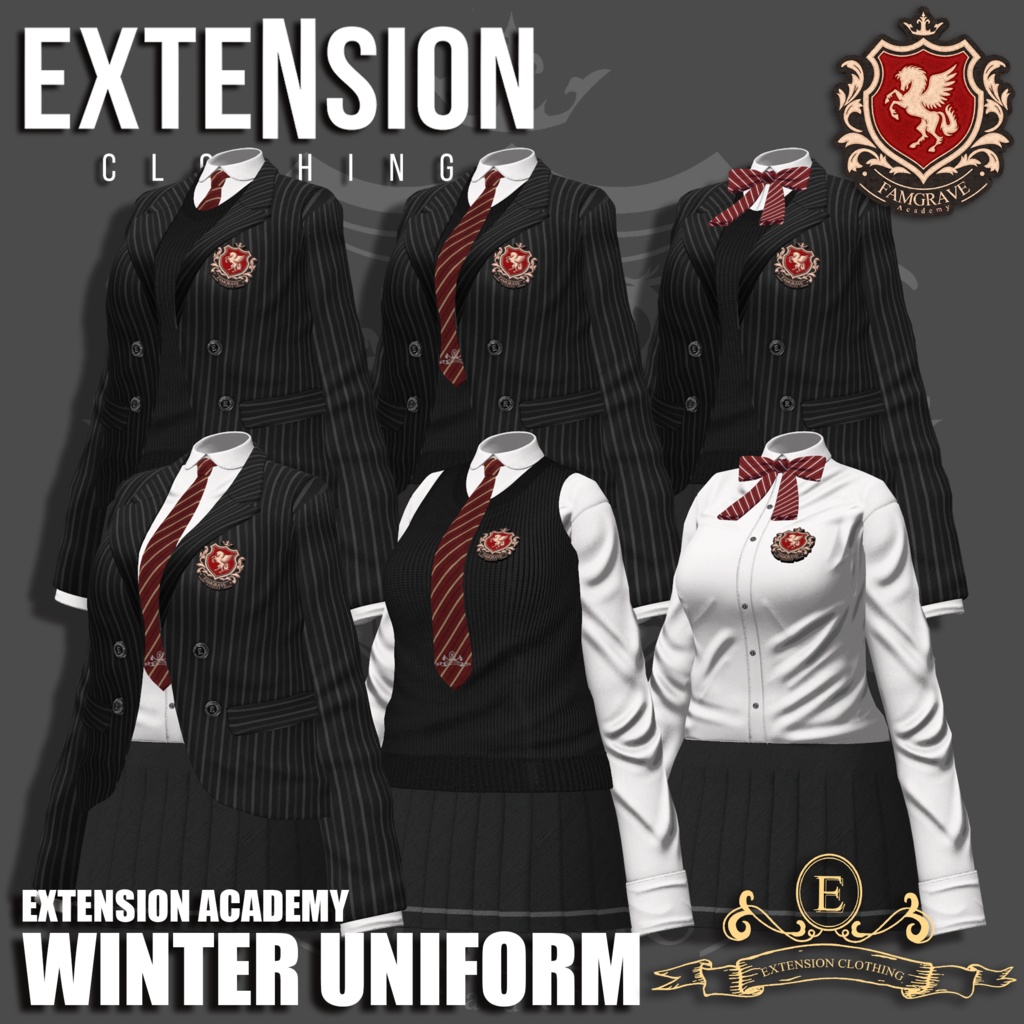EXTENSION CLOTHING『WINTER UNIFORM』For Shinra SPECIALPACK💜 #Shinra3D 単品ページ