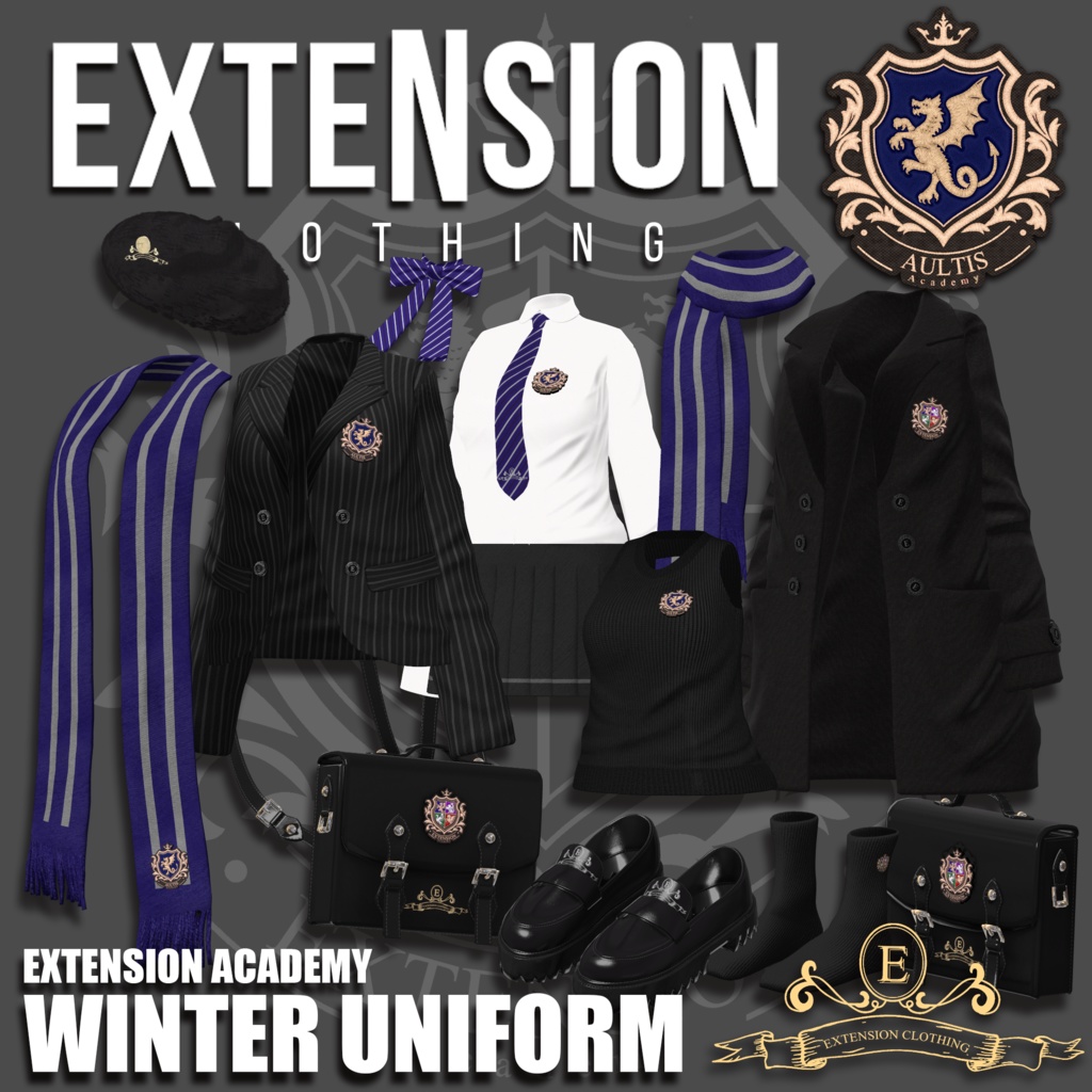 EXTENSION CLOTHING『WINTER UNIFORM』For Shinra SPECIALPACK💜 #Shinra3D 単品ページ