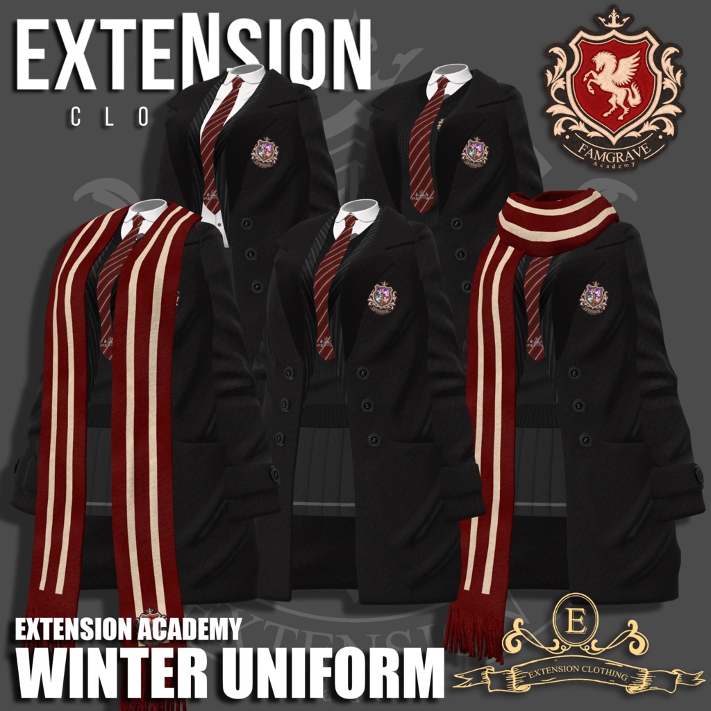 EXTENSION CLOTHING『WINTER UNIFORM』For Shinra SPECIALPACK💜 #Shinra3D 単品ページ