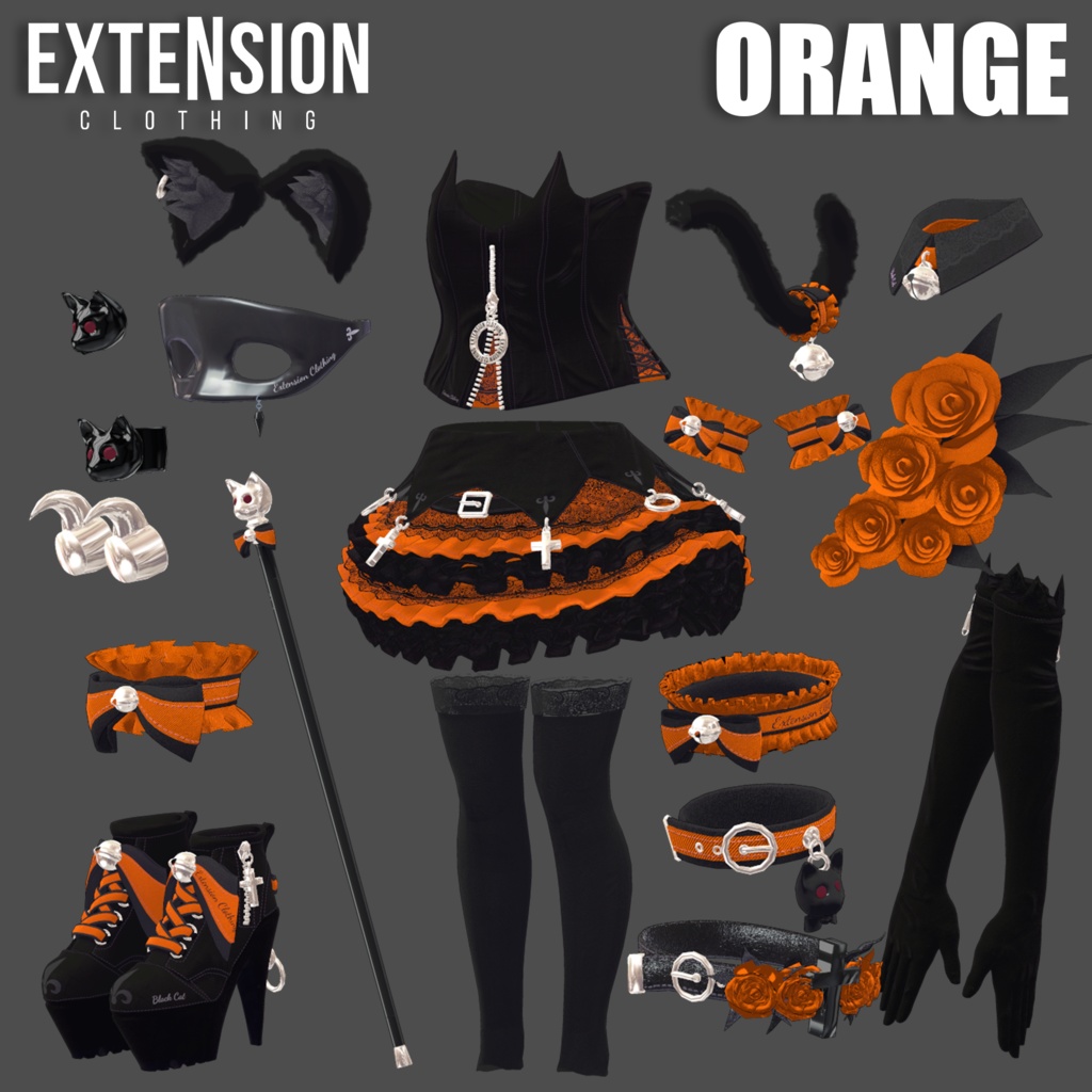 EXTENSION CLOTHING 『BLACK CAT』 For Shinra💜#Shinra3D