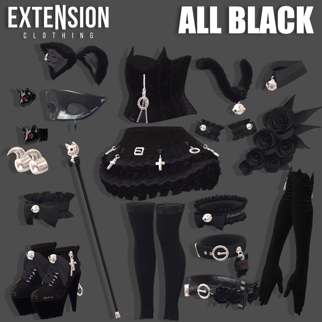 EXTENSION CLOTHING 『BLACK CAT』 For Shinra💜#Shinra3D