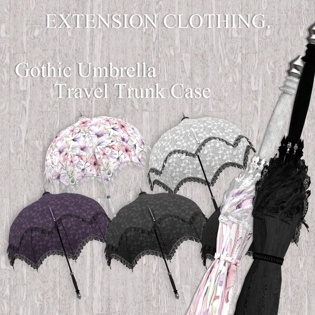 EXTENSION CLOTHING 『GOTHIC UMBRELLA & TRAVEL TRUNK SET』💜