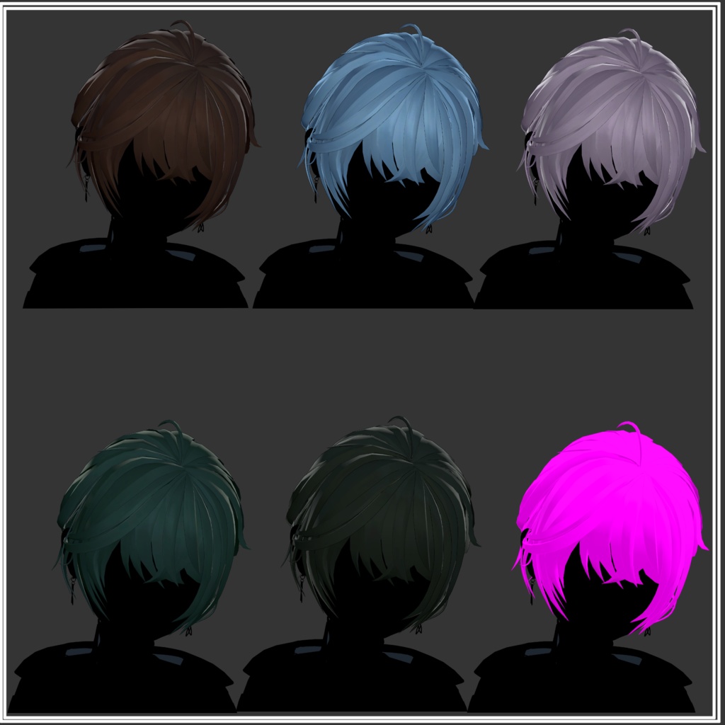 【VRChat】6アバター対応ShortHair