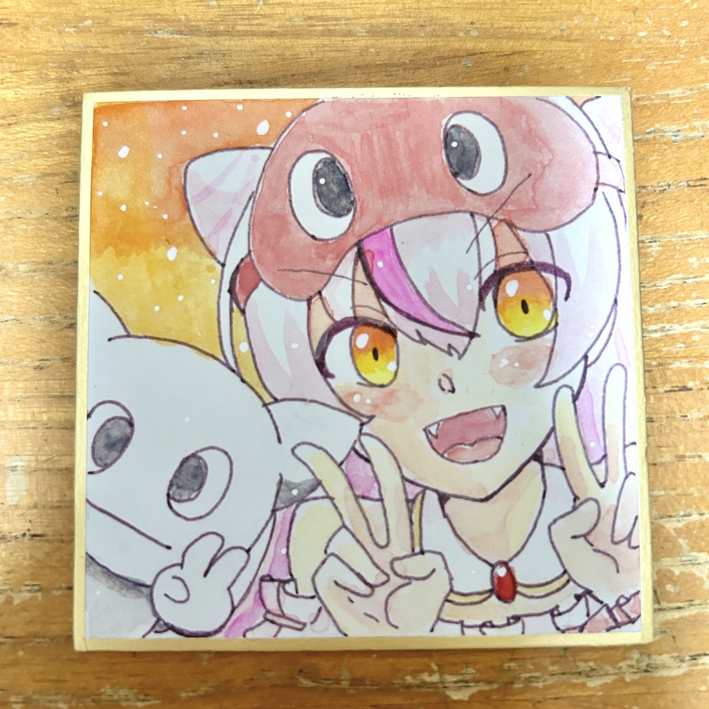 【ミニ原画A】どアップ【豆色紙】