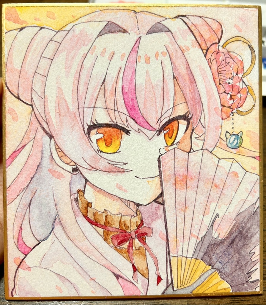【2025生誕祭記念】鵺本ねむ、直筆色紙①【和服】
