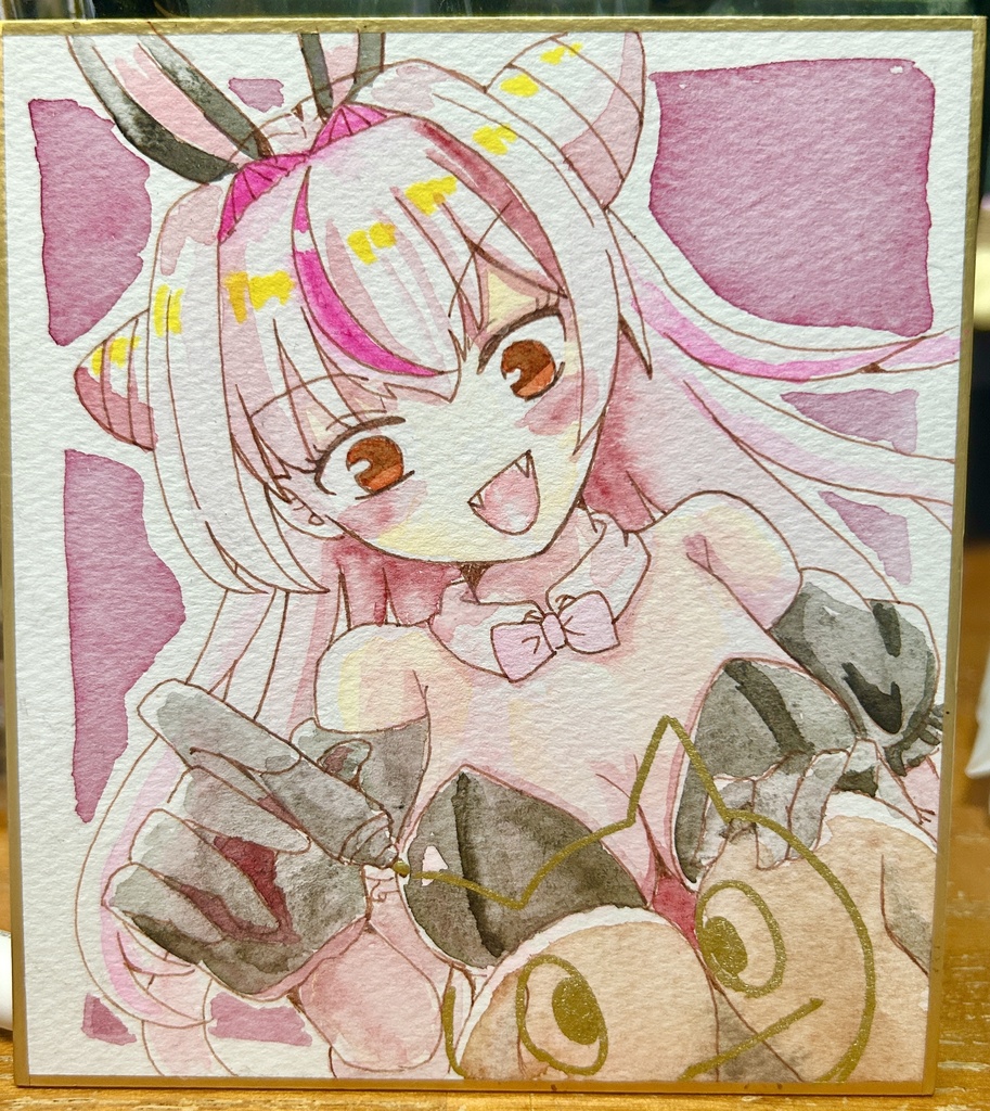 【直筆ミニ色紙】バニー🐰【鵺本ねむ】