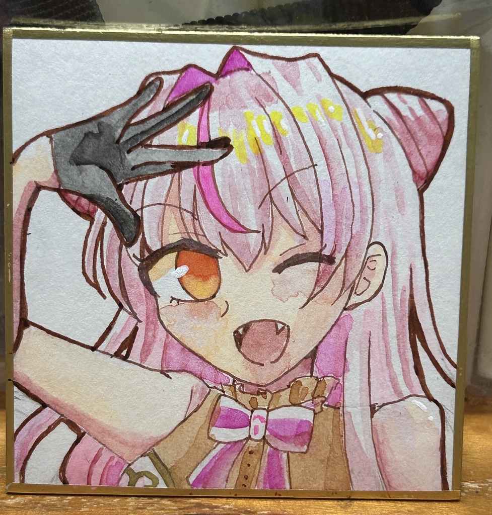 【直筆豆色紙D】鵺本ねむ①(オリジナル)【2025年末大放出!鵺本ねむ直筆豆色紙】