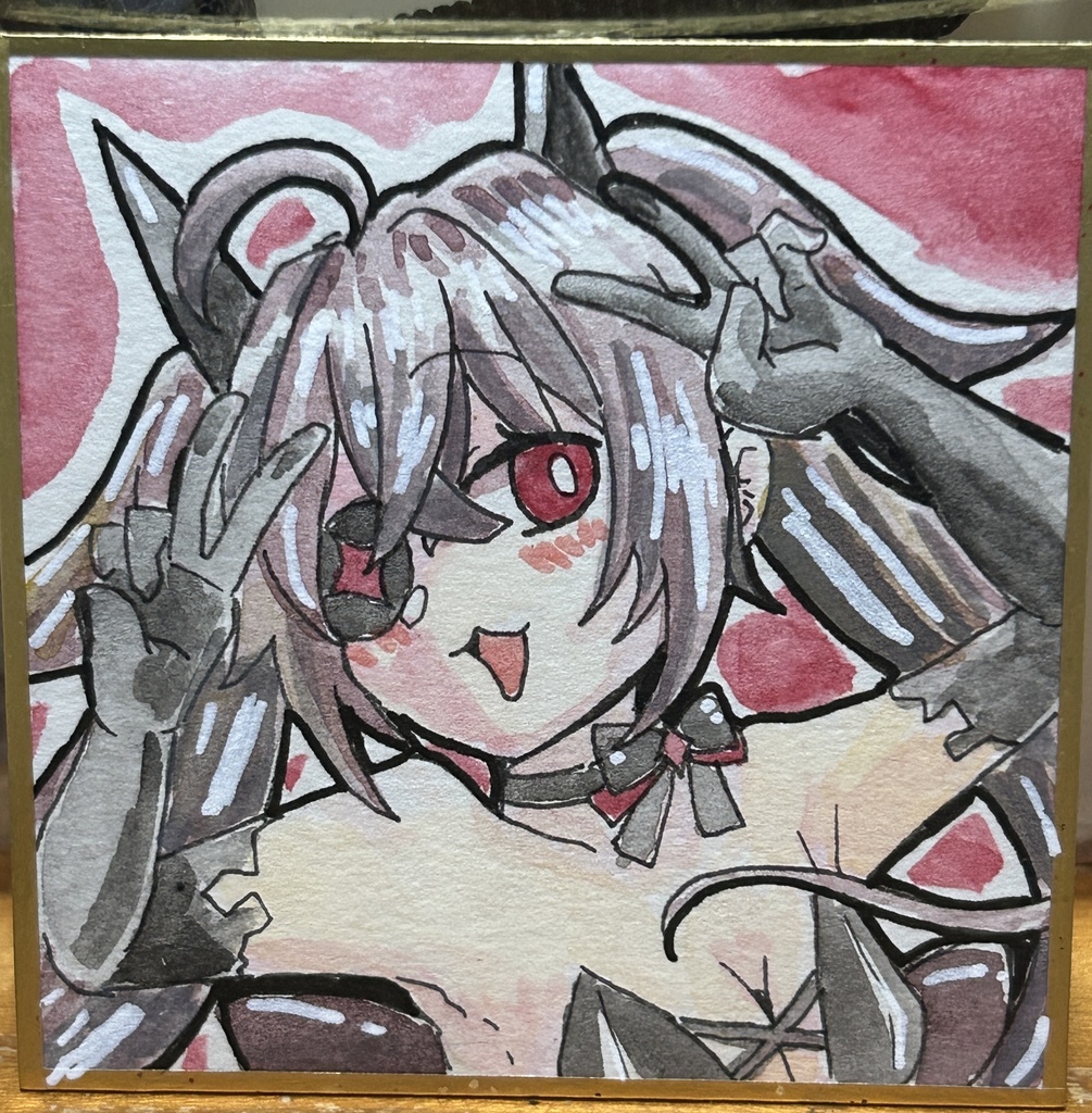 【直筆豆色紙F&G(二枚セット)】クリア&フェイル(非公式二次創作)【2025年末大放出!鵺本ねむ直筆豆色紙】