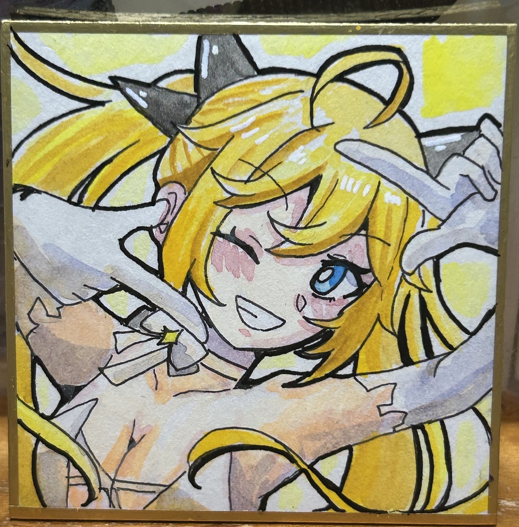 【直筆豆色紙F&G(二枚セット)】クリア&フェイル(非公式二次創作)【2025年末大放出!鵺本ねむ直筆豆色紙】