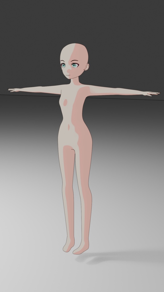少女素体（ボーンはよくわかっていないのでうまくいってない）