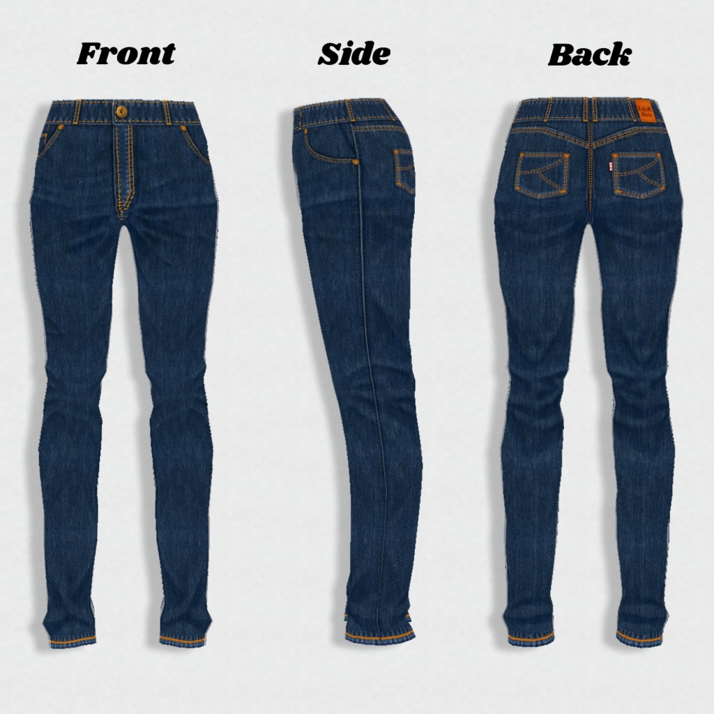 無料【VRoid】DenimPants 10color デニムパンツ【テクスチャ】