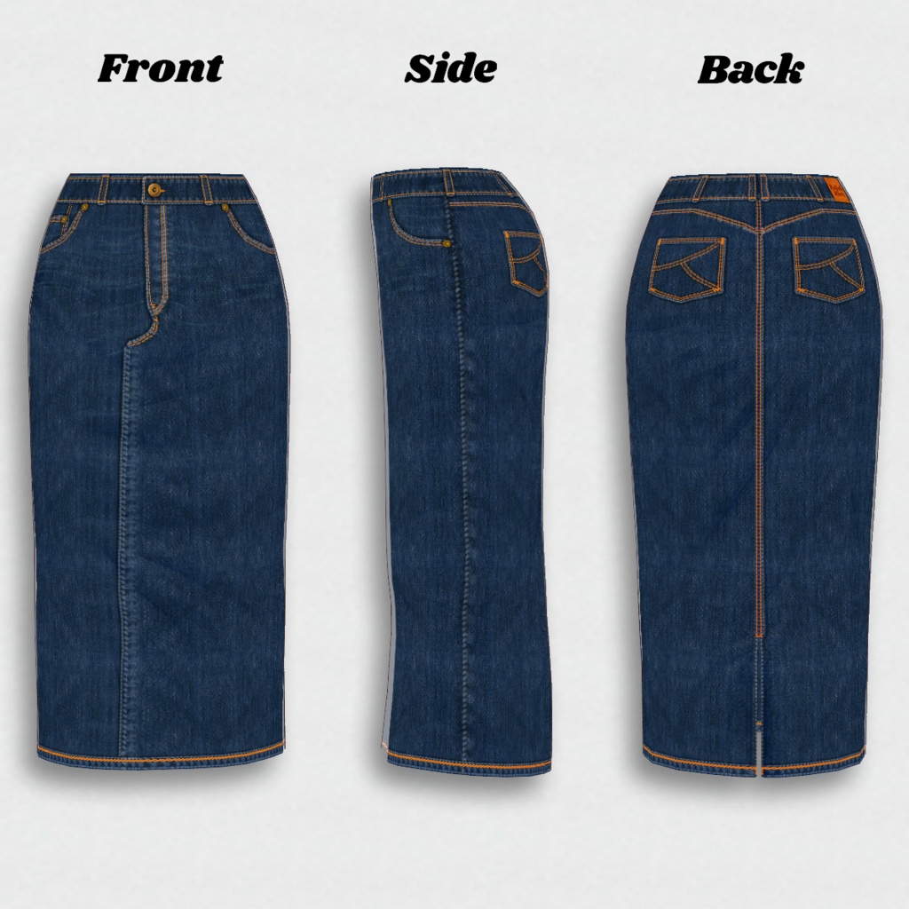 無料【VRoid】DenimSkirt 10color デニムスカート【テクスチャ】