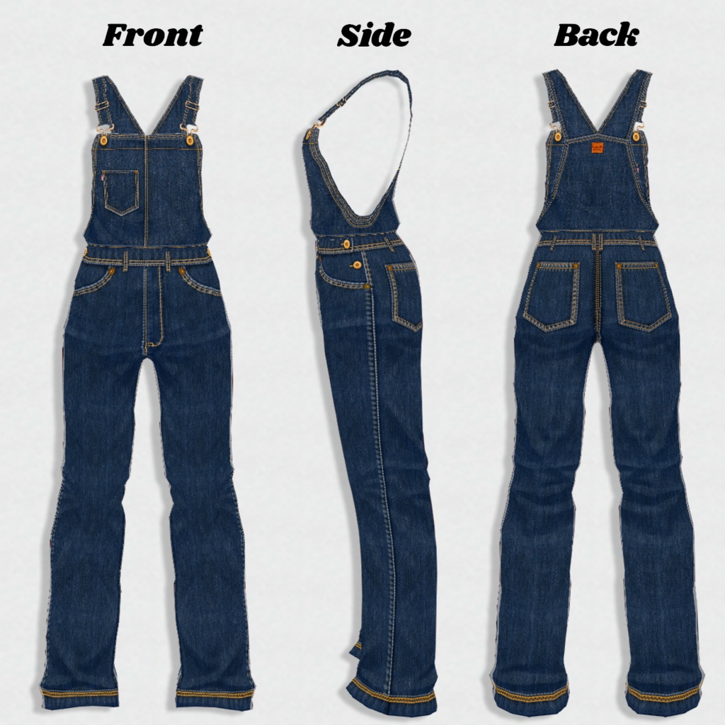 無料【VRoid】DenimOverall 8color2pattern デニムオーバーオール【テクスチャ】