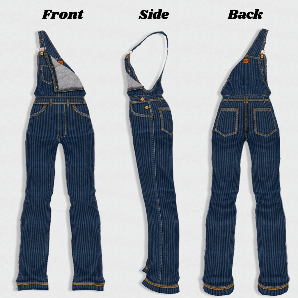 無料【VRoid】DenimOverall 8color2pattern デニムオーバーオール【テクスチャ】