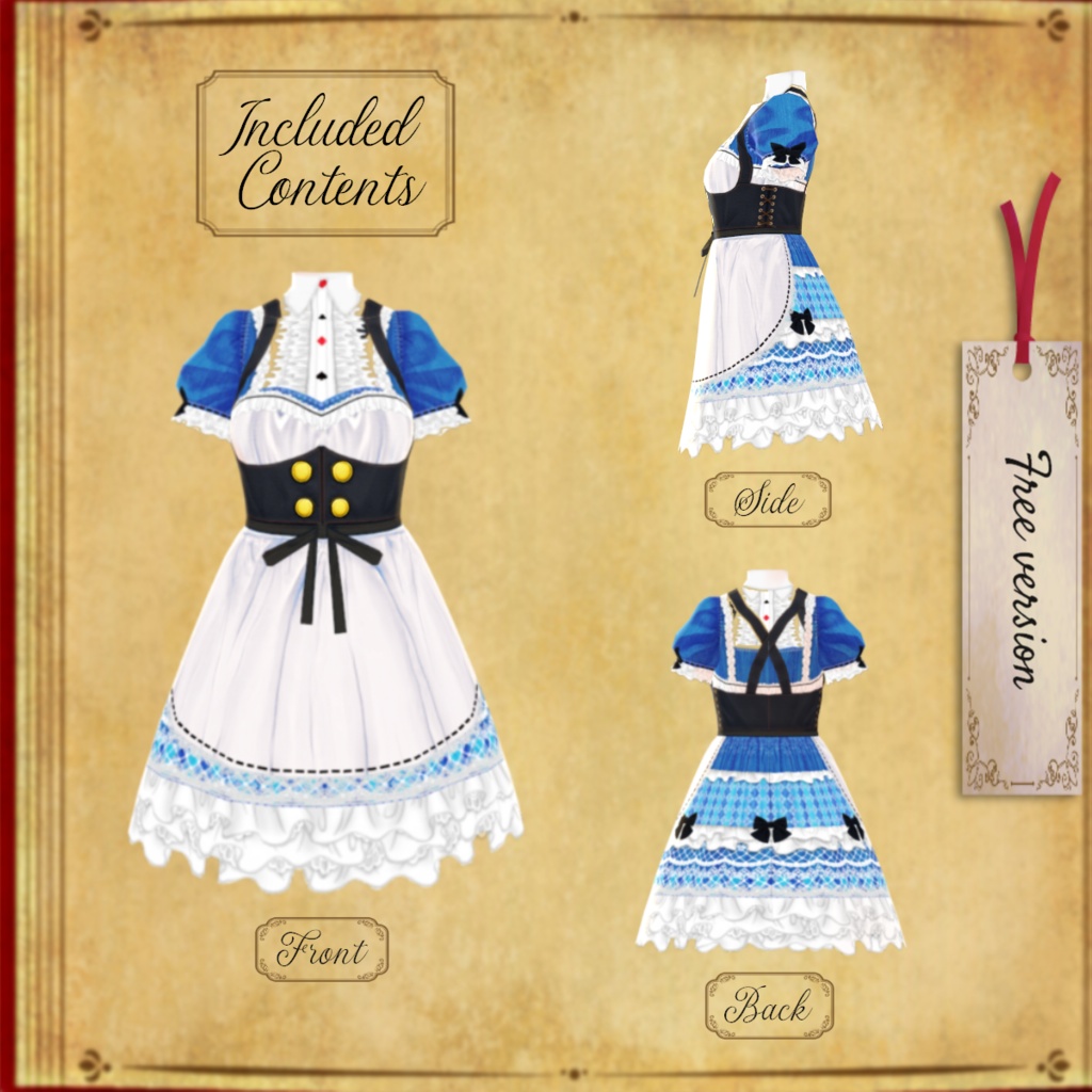 無料【VRoid】Alice『ふしぎの国のアリス風』アリス【テクスチャ】