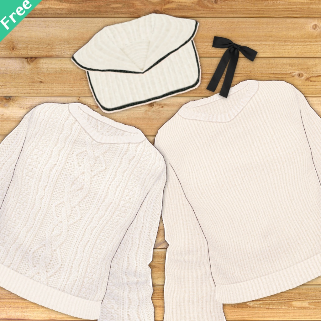 無料【VRoid】SailorCollarSweater 2Pattern セーラーカラーセーター【テクスチャ】