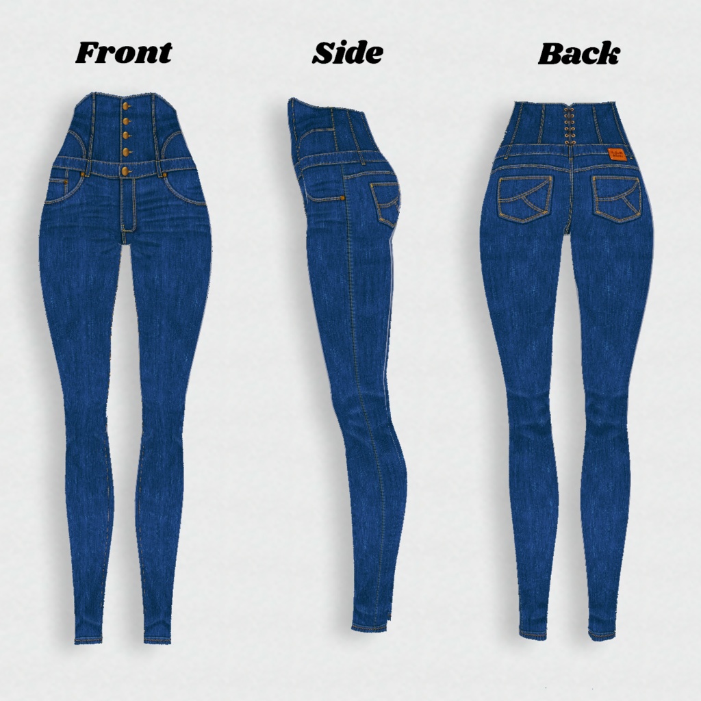 無料【VRoid】SkinnyDenim 5color スキニーデニム【テクスチャ】Free