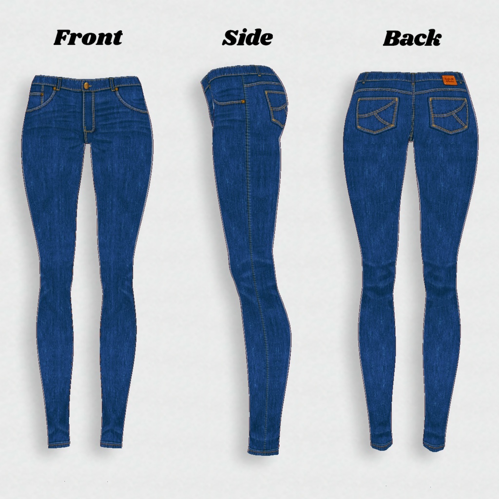 無料【VRoid】SkinnyDenim 5color スキニーデニム【テクスチャ】Free