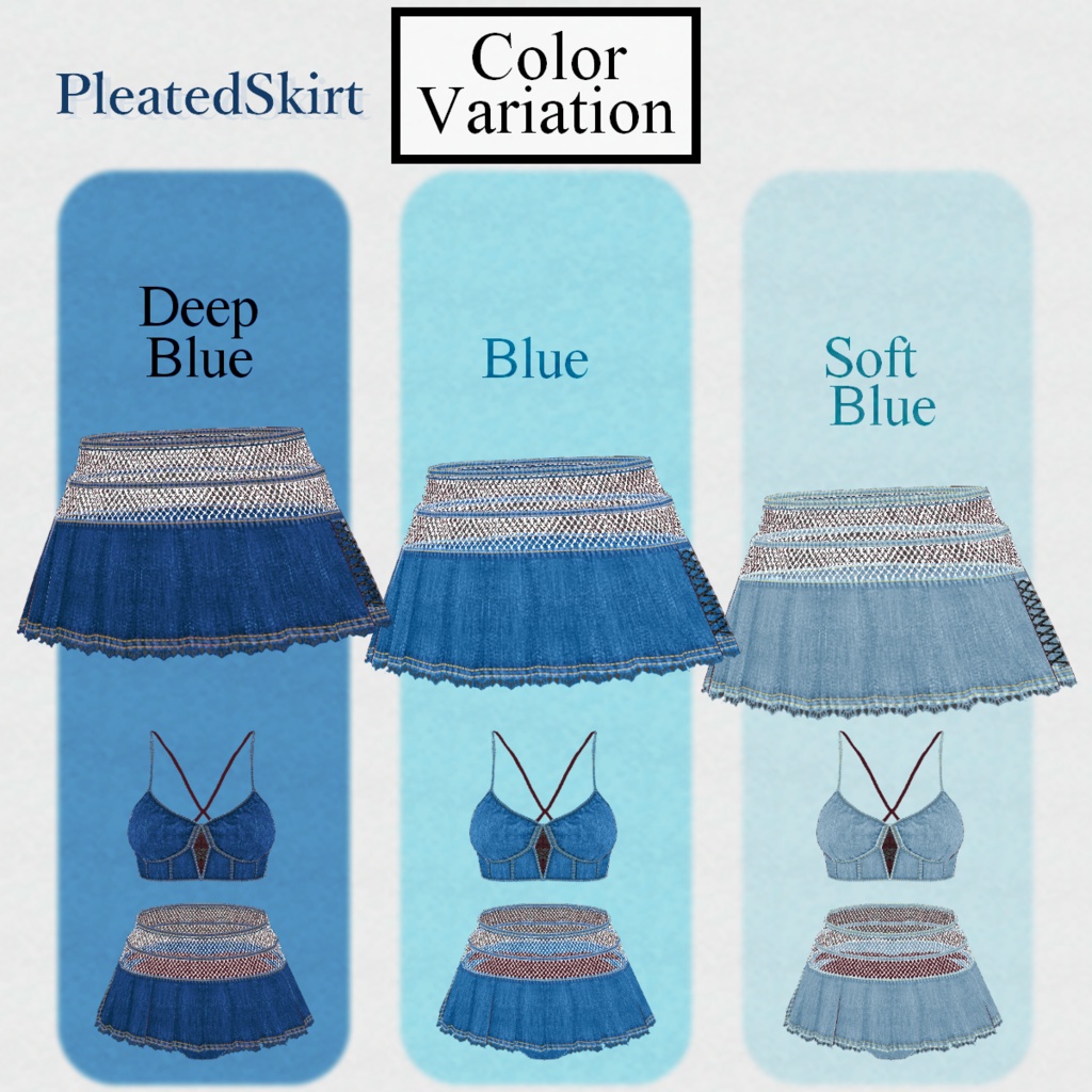 無料【VRoid】DenimSwimWear 3color デニム水着【テクスチャ】Free
