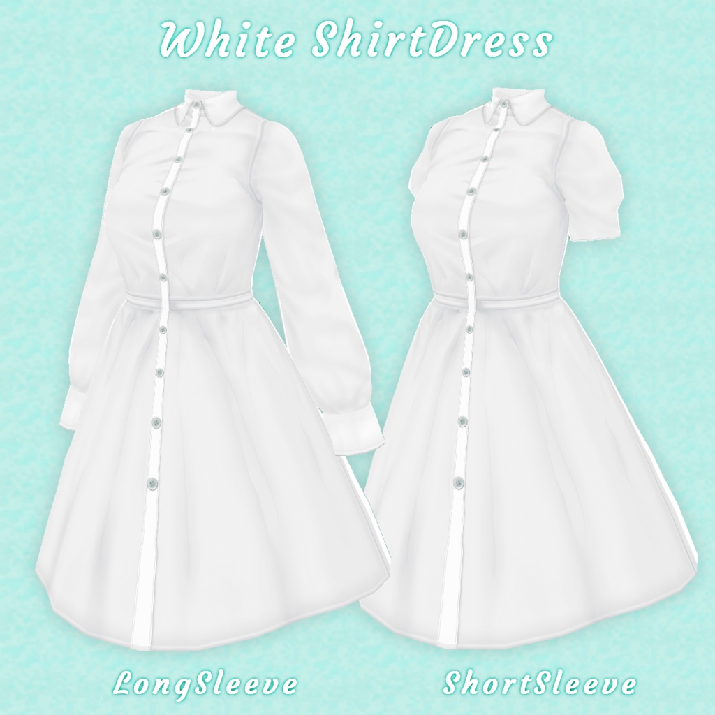 無料【VRoid】DenimBustier&ShirtDress 4color デニムビスチェ&白ワンピース【テクスチャ】Free