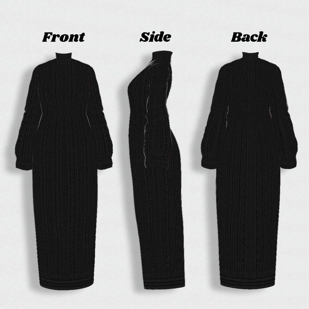 試着あり【VRoid】KnitDress&FurCoat  ニットワンピース&ファーコート【テクスチャ】