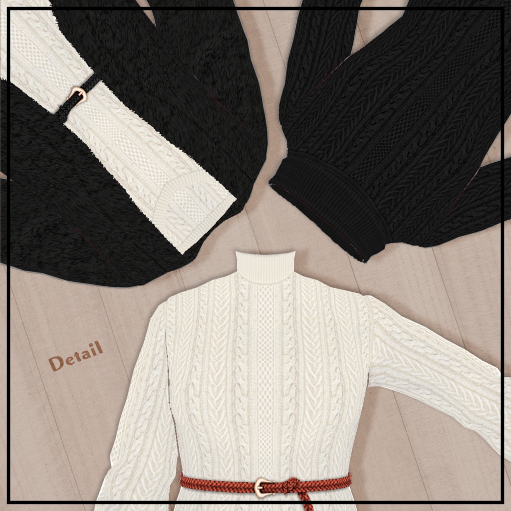 試着あり【VRoid】KnitDress&FurCoat  ニットワンピース&ファーコート【テクスチャ】