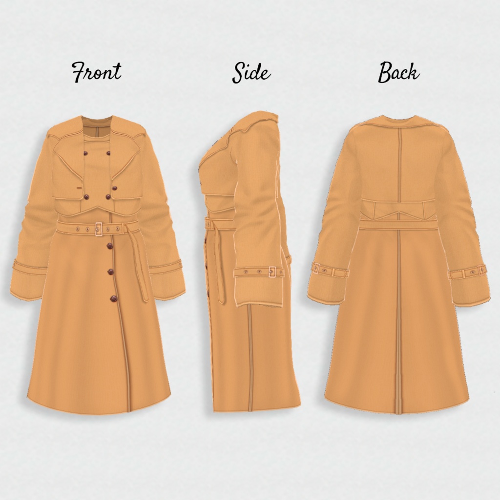 【VRoid】LayeredCoat 10Color レイヤードコート 【テクスチャ】