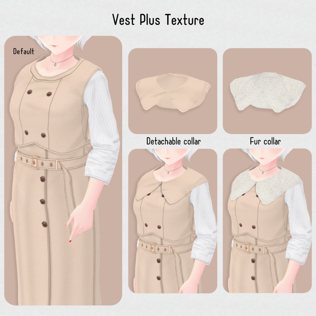 【VRoid】LayeredCoat 10Color レイヤードコート 【テクスチャ】