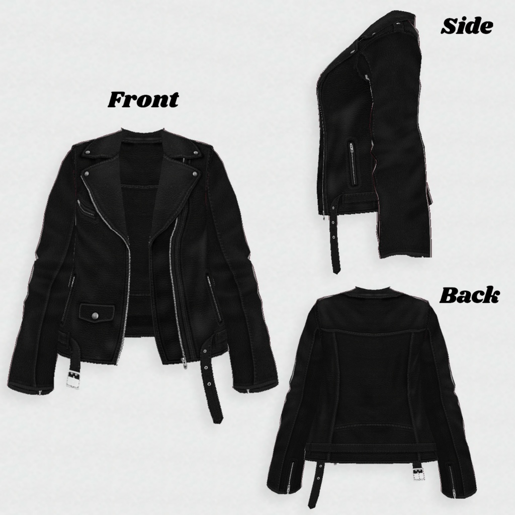 【VRoid】LeatherRidersJacket Black-only レザーライダースジャケット【テクスチャ】